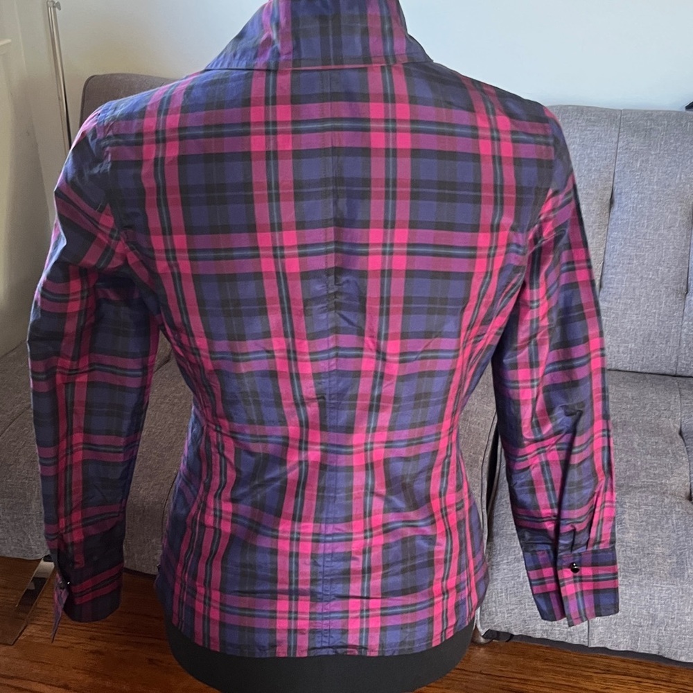 Talbots Pink and Blue Plaid Silk Shirt NEW with tags Size 6P - Picture 4 of 6